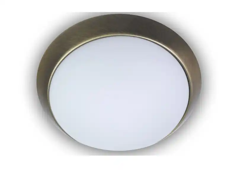 Preiswert Niermann LED Deckenleuchte / Deckenschale, Opalglas matt, Dekorring Altmessing, Ø 25cm