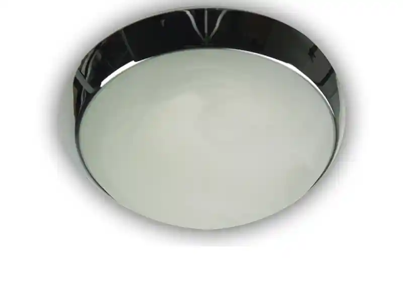 Super-Preis Niermann LED-Deckenleuchte rund, Glas Alabaster, Dekorring Chrom, Ø 40cm