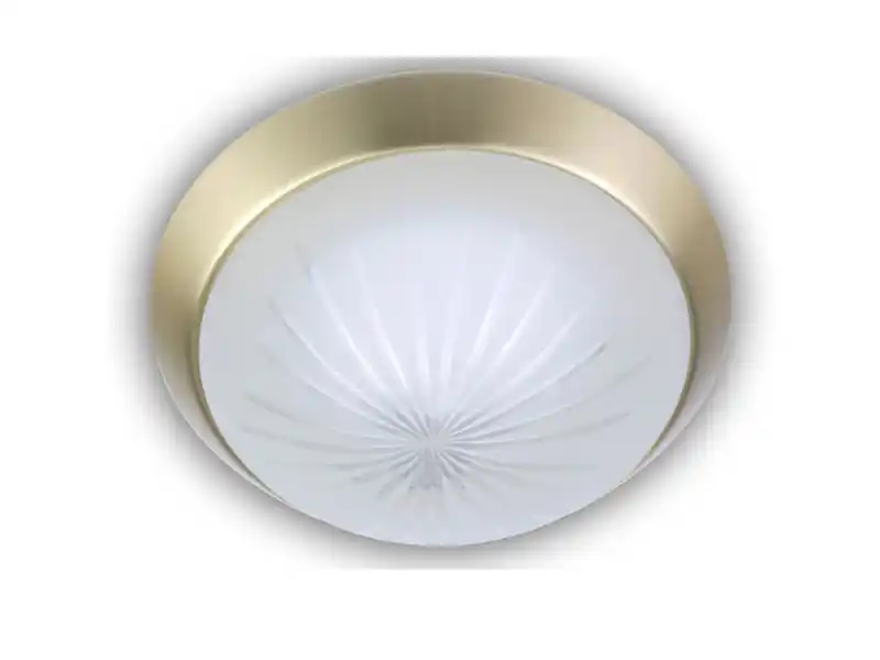 Angebot Niermann LED-Deckenleuchte rund, Schliffglas satiniert, Dekorring Messing matt, Ø 35cm