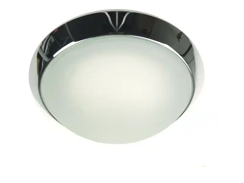 Niermann LED Deckenleuchte rund, Glas satiniert mit Klarrand, Dekorring Chrom, Ø 40cm Rabatt