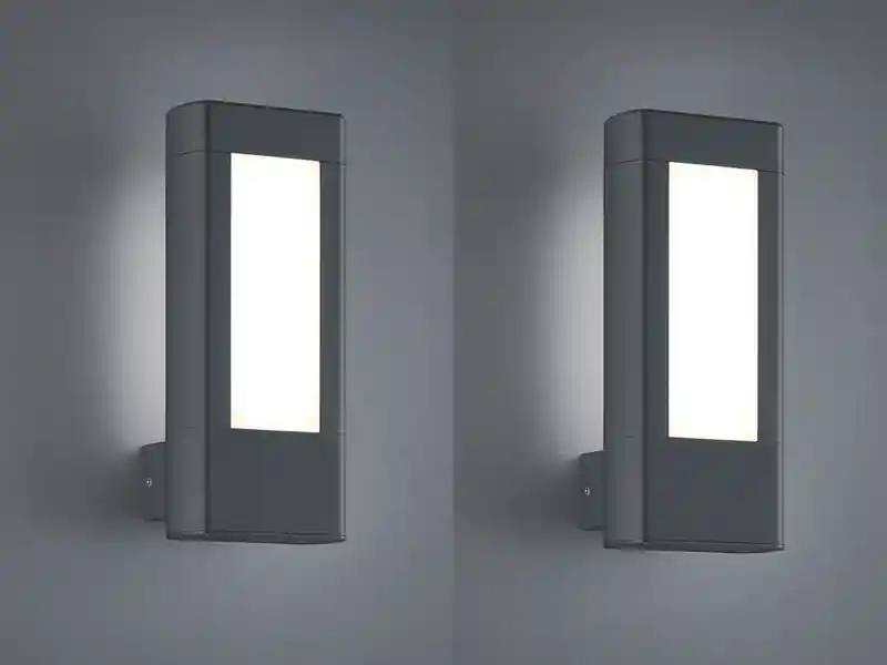 meineWunschleuchte 2er SET LED Außenwandlampen Anthrazit, Höhe 25cm Preisreduziert