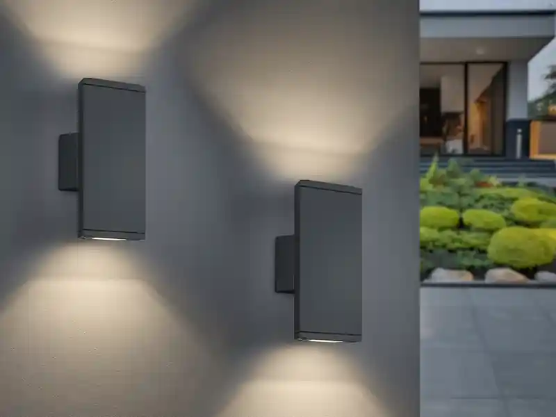meineWunschleuchte LED Außenwandleuchte Up-Down Light, IP54, Anthrazit - 2er Set Echt