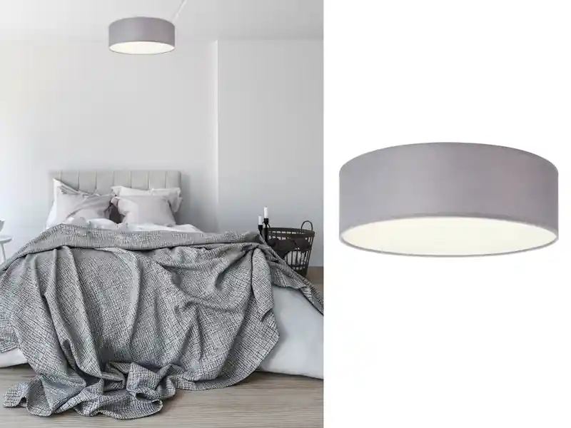 Angebot Smartwares LED Deckenleuchte Stoff Grau / Abdeckung satiniert, Ø 30cm