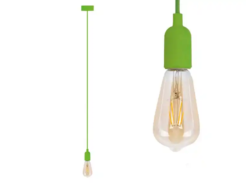 Sichere Zahlung Vellight Universal Schnurpendel Textil grün mit E27 Filament LED, Ø 8,5cm