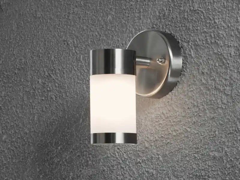 Echt Konstsmide LED Edelstahl Außenwandleuchte mit Opalglas, Höhe 16cm