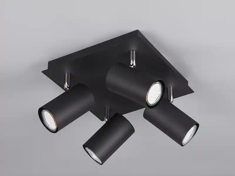 Aktuell Trio Leuchten Deckenstrahler MARLEY Schwarz 4-flammig, Quadrat 24cm