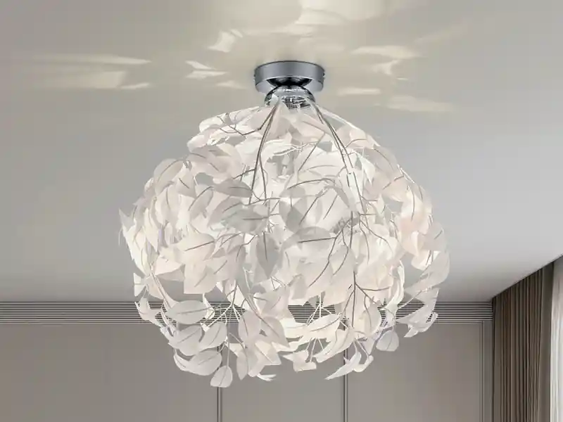RL LIVE YOUR LIGHT Deckenleuchte LEAVY mit Blätter Lampenschirm in Weiß Ø 38cm Sichere Zahlung