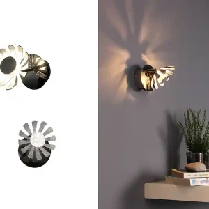 Billig ECO-LIGHT 2er SET LED Wandstrahler, Metall in Blattsilber, Breite 10cm