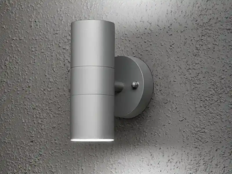 Konstsmide Moderne Up-Down Außenwandleuchte MODENA, Höhe 17cm, Aluminium Grau Bestpreis