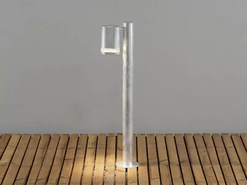 Konstsmide Design Wegeleuchte MODENA aus Stahl, Downlight Höhe 70cm, Silber Begrenztes Angebot