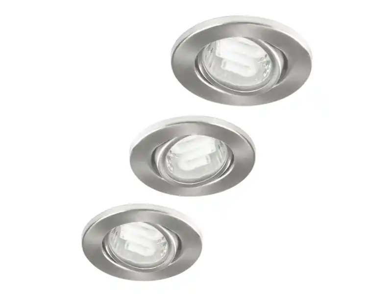 XQ-Lite GU10 Einbauspot, 3-er Set, richtbar gebürsteter Stahl Must-Have