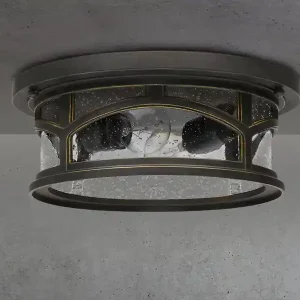 Direktkauf QUOIZEL Ultra Wetter & Salzluft resistente Außen Deckenleuchte MARBLEHEAD, Bronze Ø33cm
