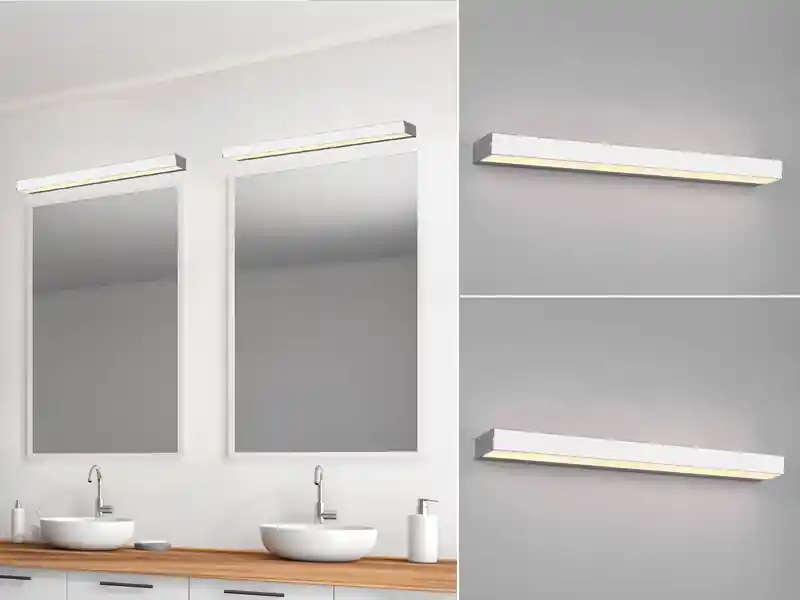 meineWunschleuchte 2er SET LED Badezimmer Wandleuchten Up-Down Chrom, Breite 60cm Must-Have