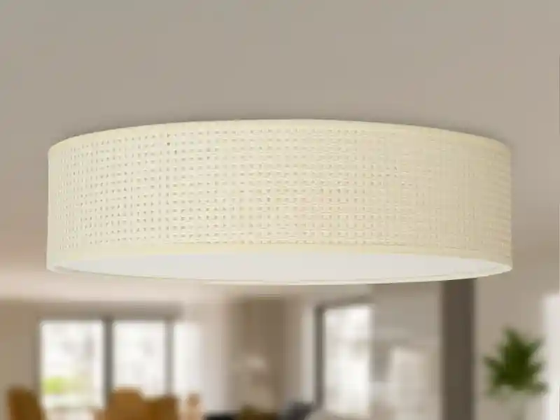 Heißes Angebot Smartwares LED Deckenleuchte Rattan Lampenschirm / Abdeckung satiniert, Ø 50cm