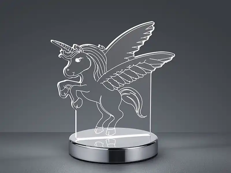 RL LIVE YOUR LIGHT LED Tischleuchte KARO Einhorn 3D Optik, Lichtfarbe einstellbar, Höhe 17cm Neue Kollektion