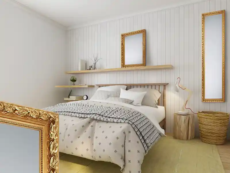 Garantierte Lieferung MIRRORS AND MORE Barock Ganzköperspiegel & Wandspiegel mit Holzrahmen Gold 50x150cm/55x70cm