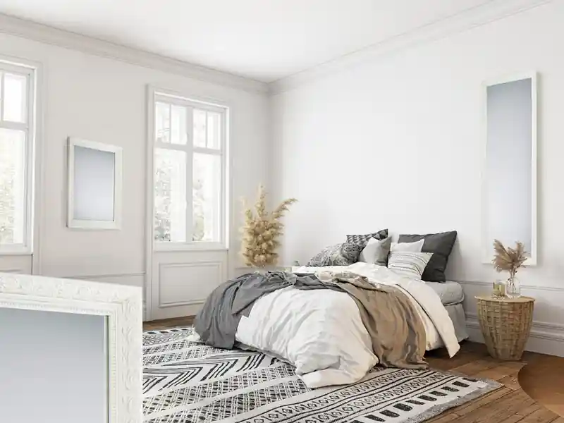 Markenprodukt MIRRORS AND MORE Barock Ganzköperspiegel & Wandspiegel mit Holzrahmen Weiß 50x150cm/55x70cm