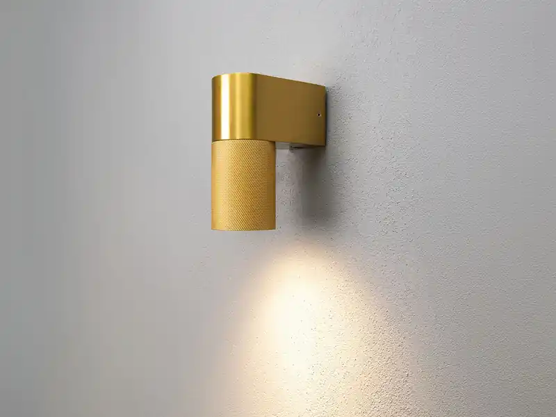 Knallerangebot Konstsmide Downlight Außenwandleuchte TEMI Aluminium Gold, Höhe 14,5cm