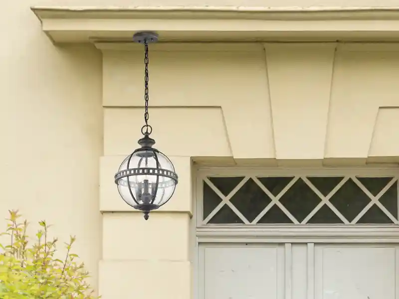 Sofort Bestellen KICHLER Jugendstil Pendelleuchte HALLERON für Innen & Außen, Anthrazit Ø30,5cm