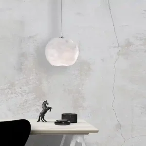 Abverkauf ECO-LIGHT Pendelleuchte ICEBERG Lampenschirm mit Eiseffekt Weiß, Ø 26cm