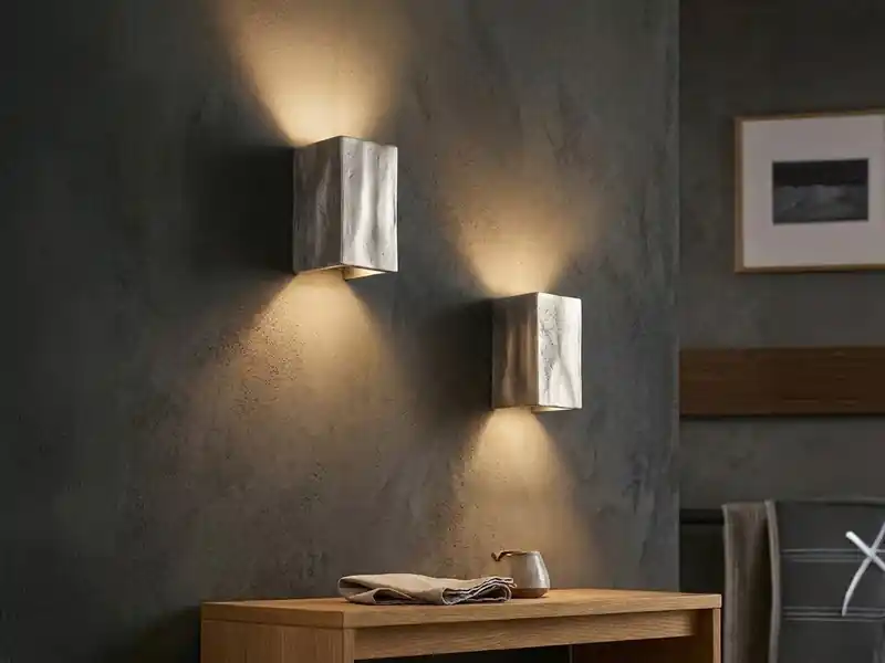 meineWunschleuchte 2er SET stilvolle LED Wandleuchten Up Down, Silber Antik, Breite 10cm Neuheit