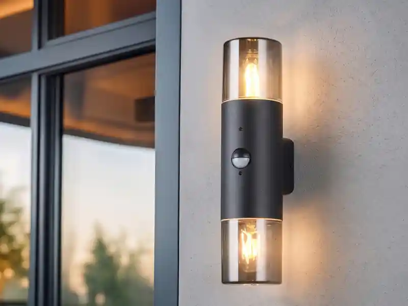 Mega-Angebot meineWunschleuchte LED Außenwandleuchte Up & Down mit Bewegungsmelder, Rauchgrau Schwarz, Höhe 33cm
