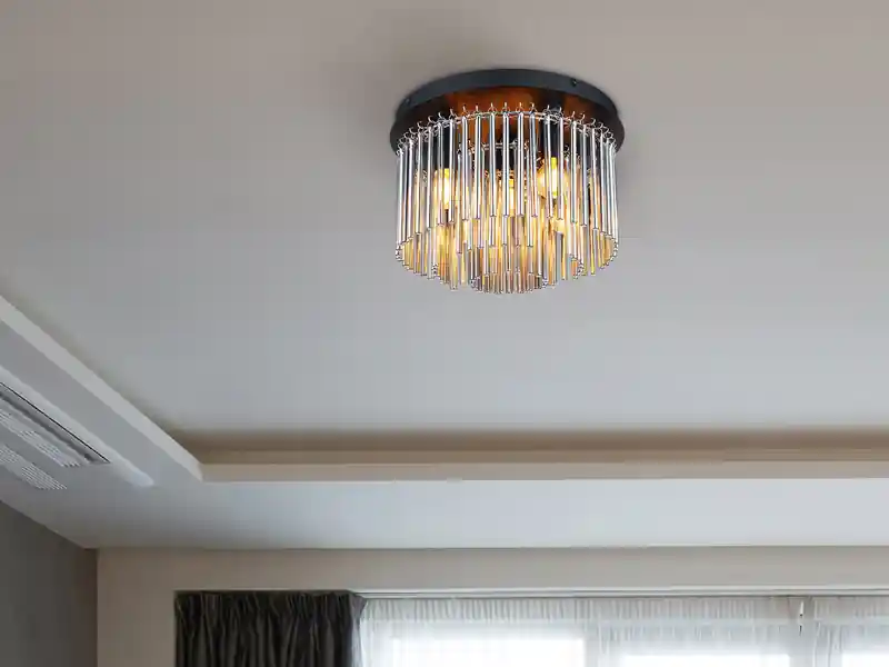 Rabatt Globo Ausgefallene Deckenleuchte GORLEY mit Rauchglas Stäben Kristalloptik, Ø 32cm