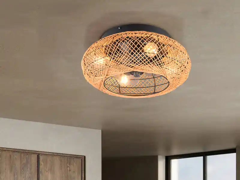RL LIVE YOUR LIGHT Boho Deckenleuchte LILLESAND mit Ventilator und Fernbedienung, Ø 50cm Neue Ware