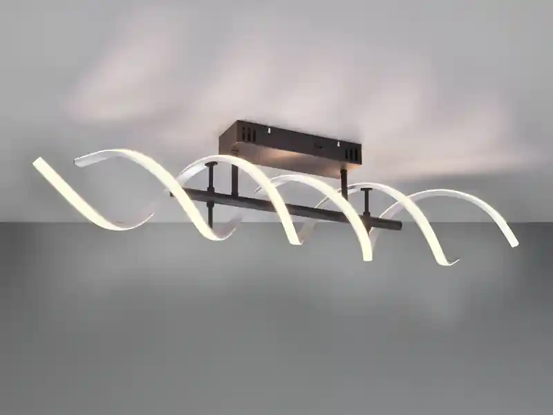 Trio Leuchten LED Deckenleuchte SEQUENCE hell & dimmbar über Schalter, Silber Breite 90cm Heißes Angebot