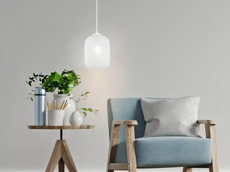 Neuheit LUCE Design Pendelleuchte ASHFORD einflammig Kristall Glasschirm in Weiß, Ø 15cm