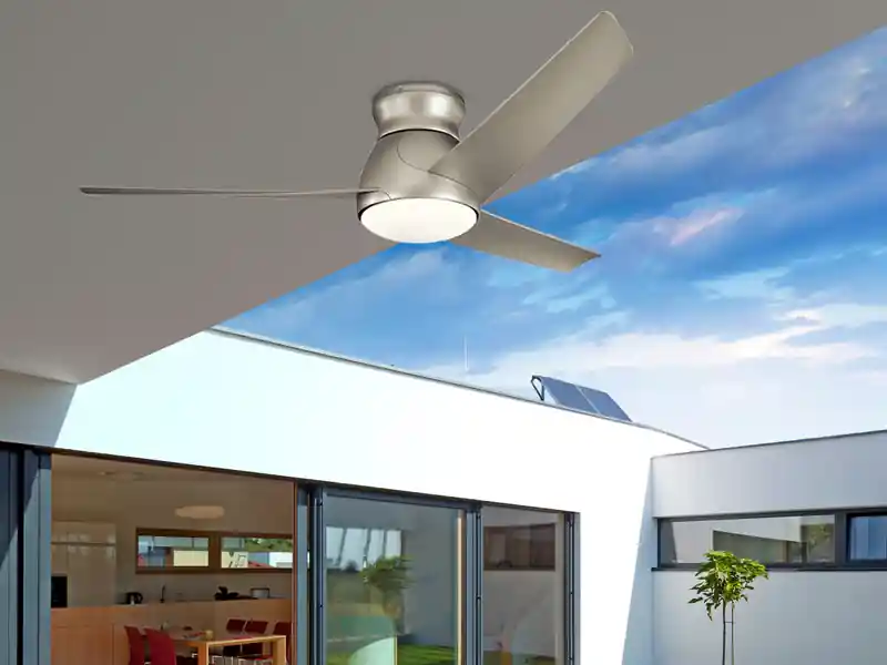 Markenware KICHLER Deckenventilator ERIS mit Licht, Outdoor geeignet IP44, Ø 152cm