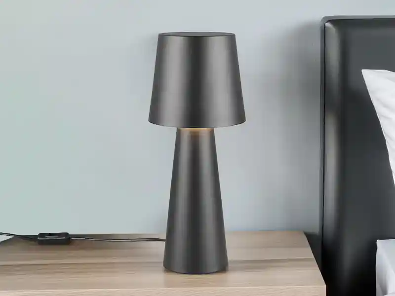 meineWunschleuchte Große LED Tischleuchte aus Metall Schwarz, Höhe 40cm Angebot