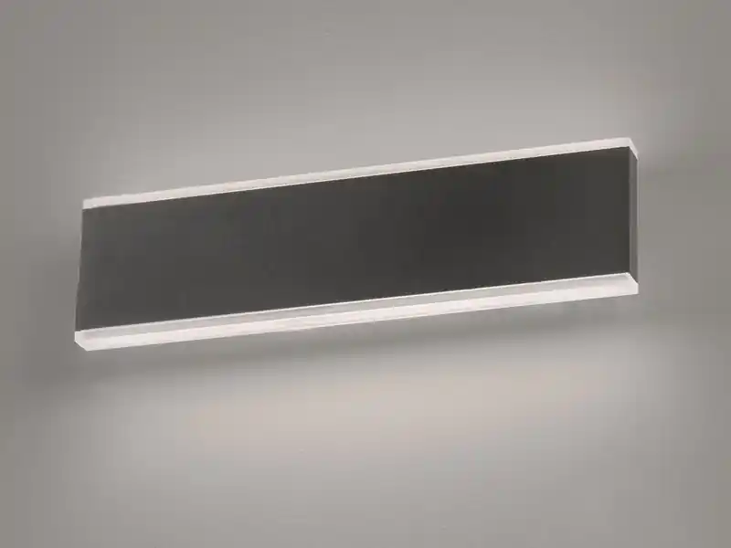 Fischer & Honsel Flache LED Wandleuchte MUUR Schwarz mit Schalter, Breite 30,5cm Preisknaller