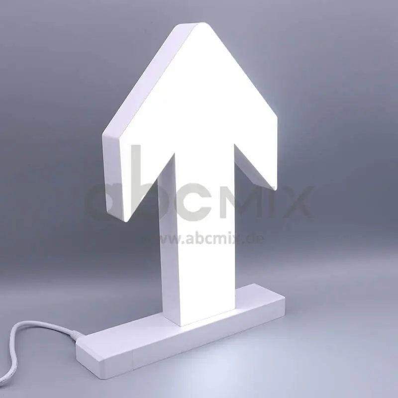 LED Buchstabe Click Pfeil nach oben 175mm Arial 6500K weiß Expressversand