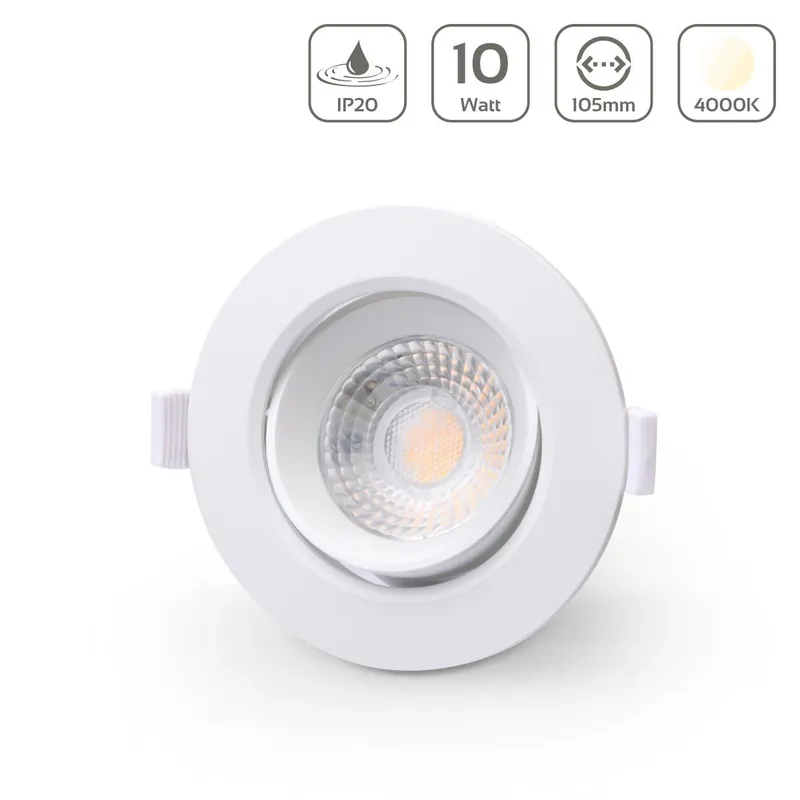 LED Einbaustrahler IP20 10W Ø105mm 36° dimmbar - Lichtfarbe Neutralweiß 4000K Direktkauf