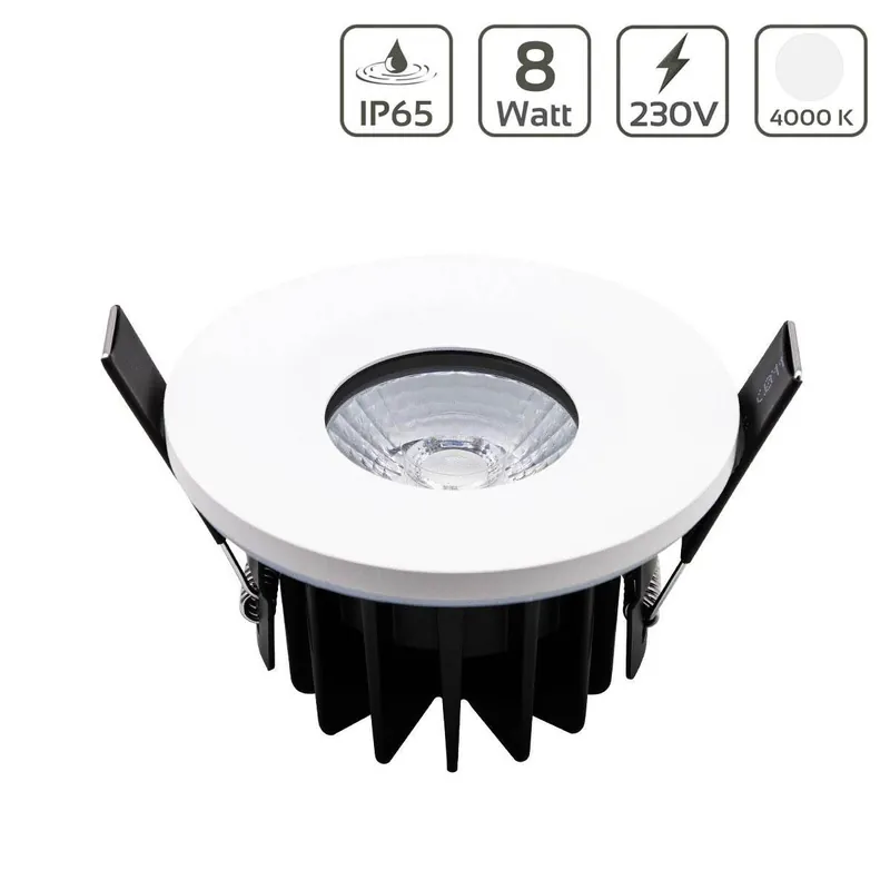 LED Einbaustrahler 8W IP65 36° - Lichtfarbe Neutralweiß 4000K - Farbe weiß Kracherpreis