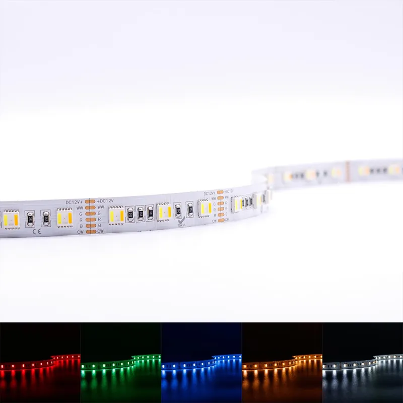 Online Kaufen Strip 12V LED Streifen 5M 18W/m 60LED/m 12mm - Lichtfarbe RGB+CCT Dual Weiß - Schutzart IP20