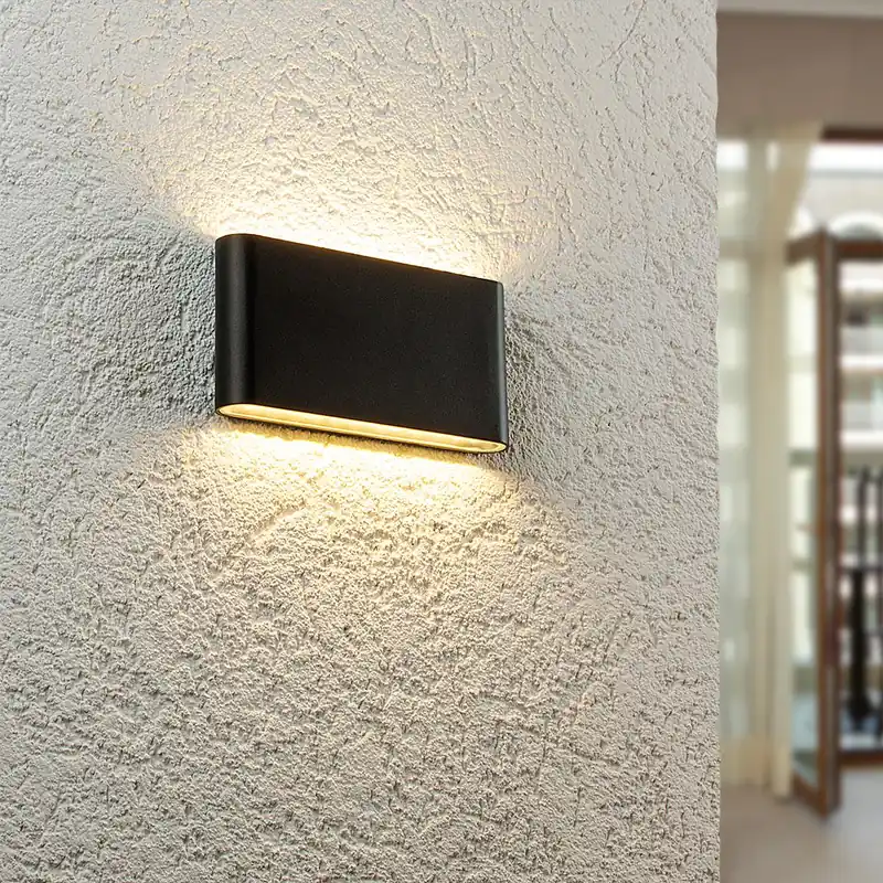 Zertifiziert Wandleuchte Slide UP and DOWN 3000K IP54 - Watt 12W - Farbe Schwarz