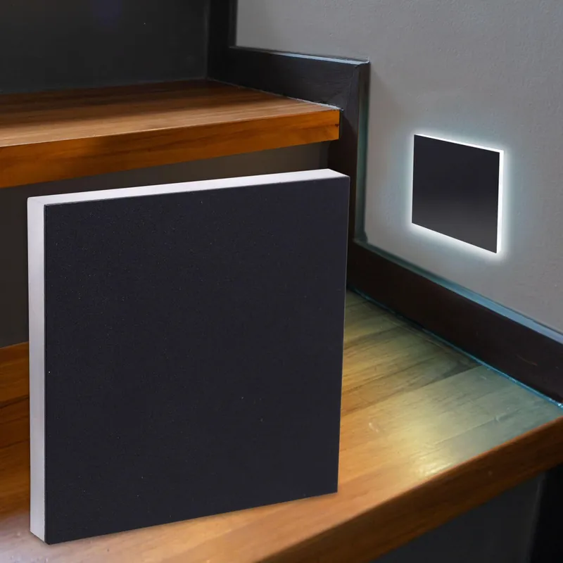 LED Treppenleuchte eckig schwarz - Lichtfarbe Kaltweiß 1,5W - Lichtaustritt Linea Günstig