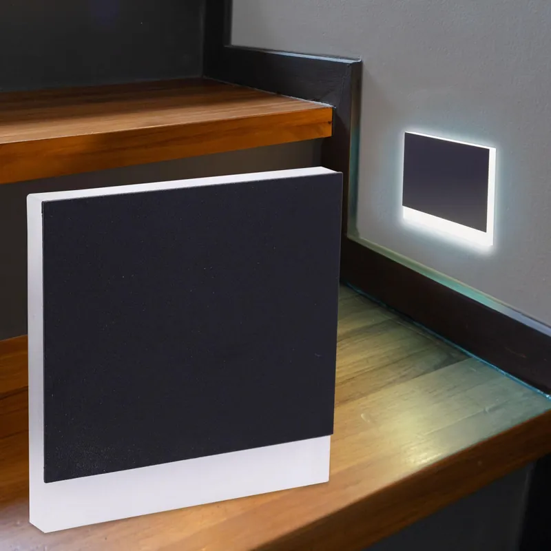 LED Treppenleuchte eckig schwarz - Lichtfarbe Kaltweiß 1,5W - Lichtaustritt Orbis Kracherpreis