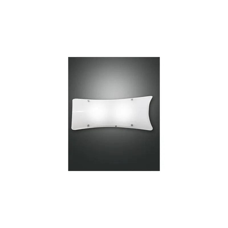 Fabas Luce Milton Wandleuchte E27 2X60W Metall und Glas Weiss Günstig