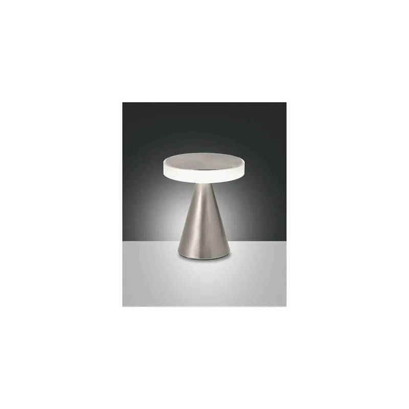 Fabas Luce Neutra Tischleuchte LED 1x8W Metall- und Methacrylat Nickel satiniert Bestpreis