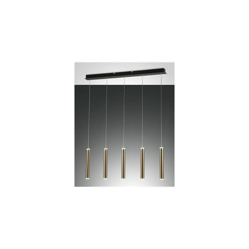 Fabas Luce Prado Pendelleuchte LED 5x 66W Metall- und Methacrylat Schwarz/Gold Direktkauf