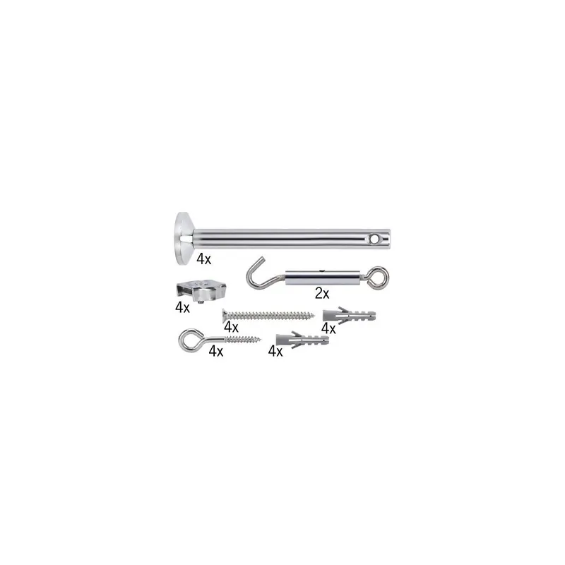 Seilsystem Montageset Halterung + Umlenker 4er-Pack Chrom Angebot
