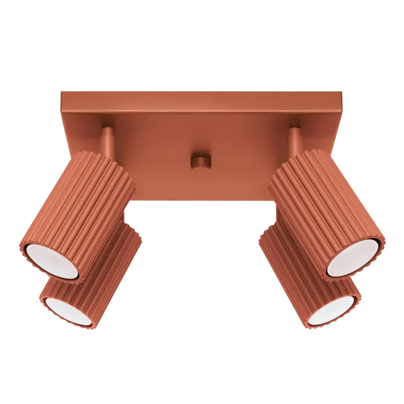 Garantierte Lieferung Sollux SL.1640 Plafond KARBON 4 roter Ocker