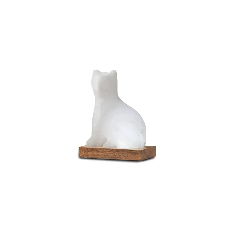 Super-Preis USB KATZE, White Line, mit Holzsockel, H ca. 13 cm