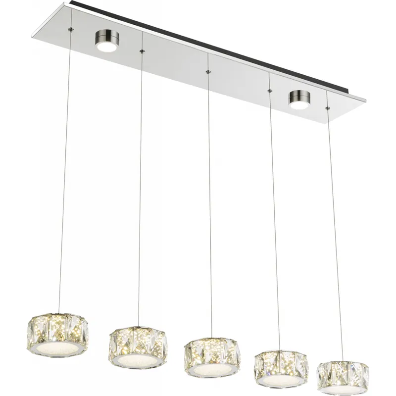 Amur Hängeleuchte Metall Verchromt, Led Heißes Angebot