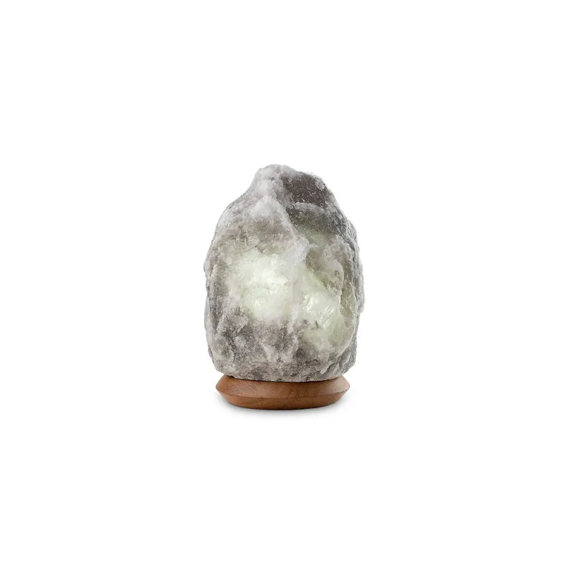 Must-Have Beleuchteter Salzkristall ROCK, Grey Line, ca. 2-3 kg, mit Holzsockel