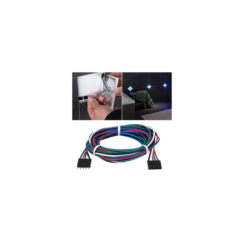 LumiTiles Kabel Square RGBW 1,3m 12V Schwarz Kunststoff Meistverkauft