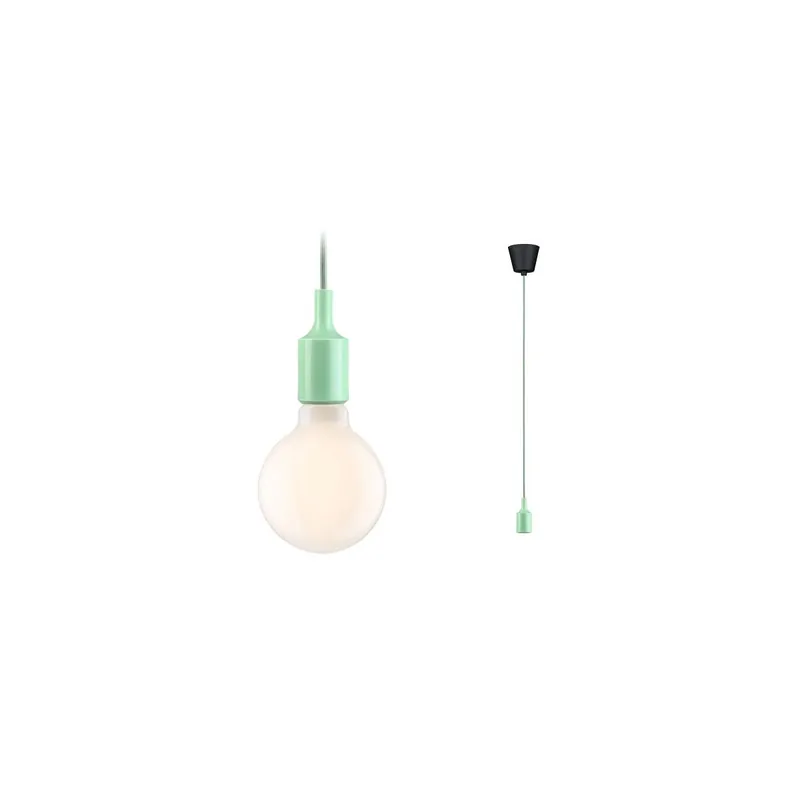Neu Neordic Pendelleuchte Ketil E27 max. 60W Hellgrün Schwarz dimmbar Silikon Kunststoff